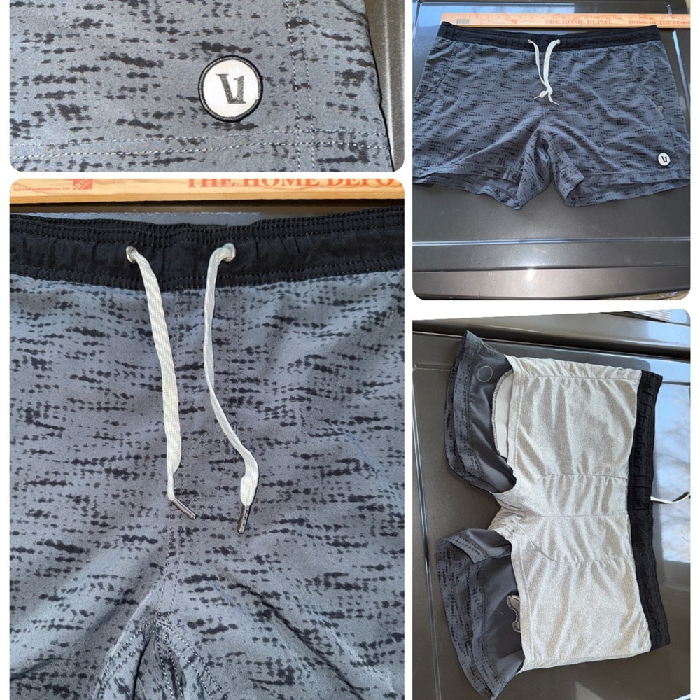 Vuori Kore Lined short 4” Men's Black and Gray Athletic Shorts XXL
